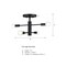Designers Fountain Arlo 14.25 in. 4-Light Matte Black Minimalist Semi Flush Mount with Bare Bulbs for Dining Rooms D320C-SF-MB - alternate 2